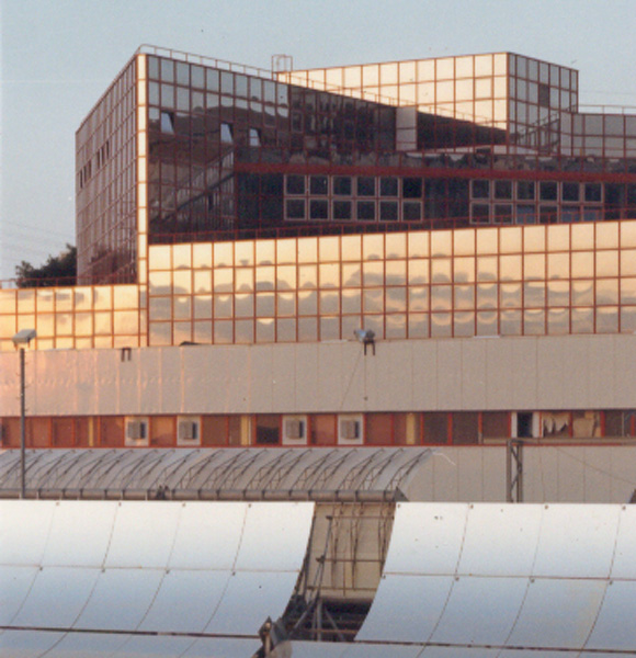 South elevation; view with solar panels