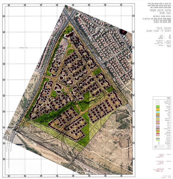 General plan; superimposed over arial photograph of the area